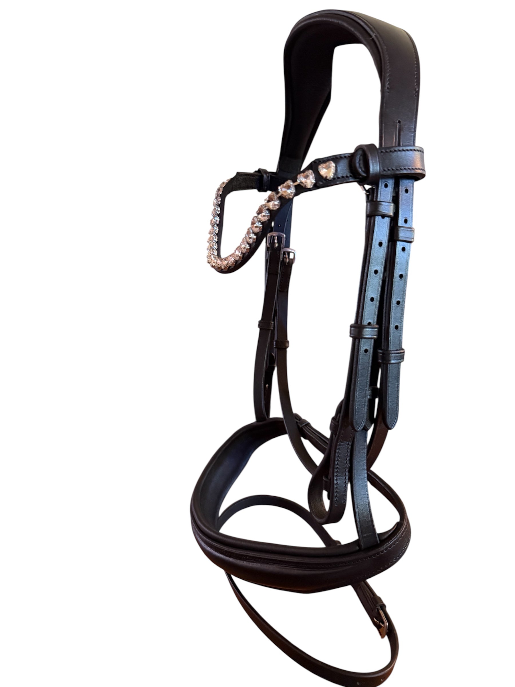 Premium Snaffle Dressage Bridle | Black Leather